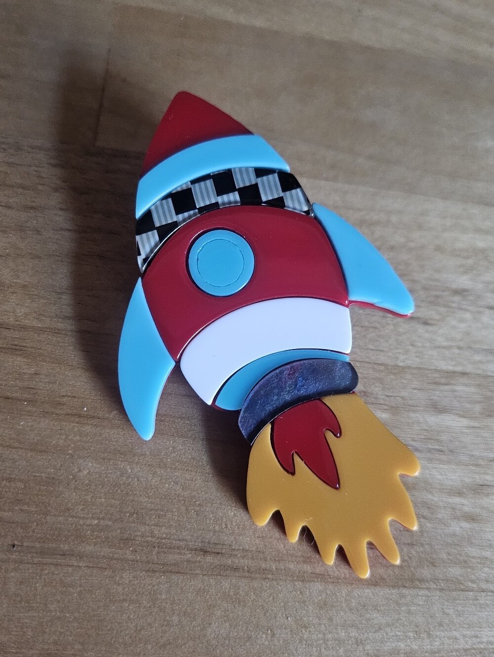 Erstwilder Style Rocket Brooch - Blue, Red, White, Yellow